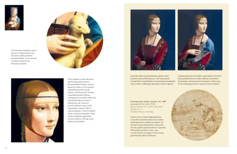Obraz przedstawia portret kobiety z gronostajem, symbolizującym czystość. Analiza naukowa odkrywa ciekawe symbole i ich znaczenie w dziełach Leonarda da Vinci.